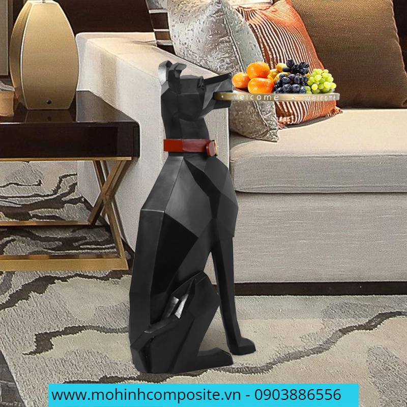 mô hình bằng composite đẹp sản xuất mô hình bằng nhựa composite sản xuất mô hình thuyền bằng composite 9711 - Chó trang trí sợi thuỷ tinh cao cấp [KT: 38x20x51cm]